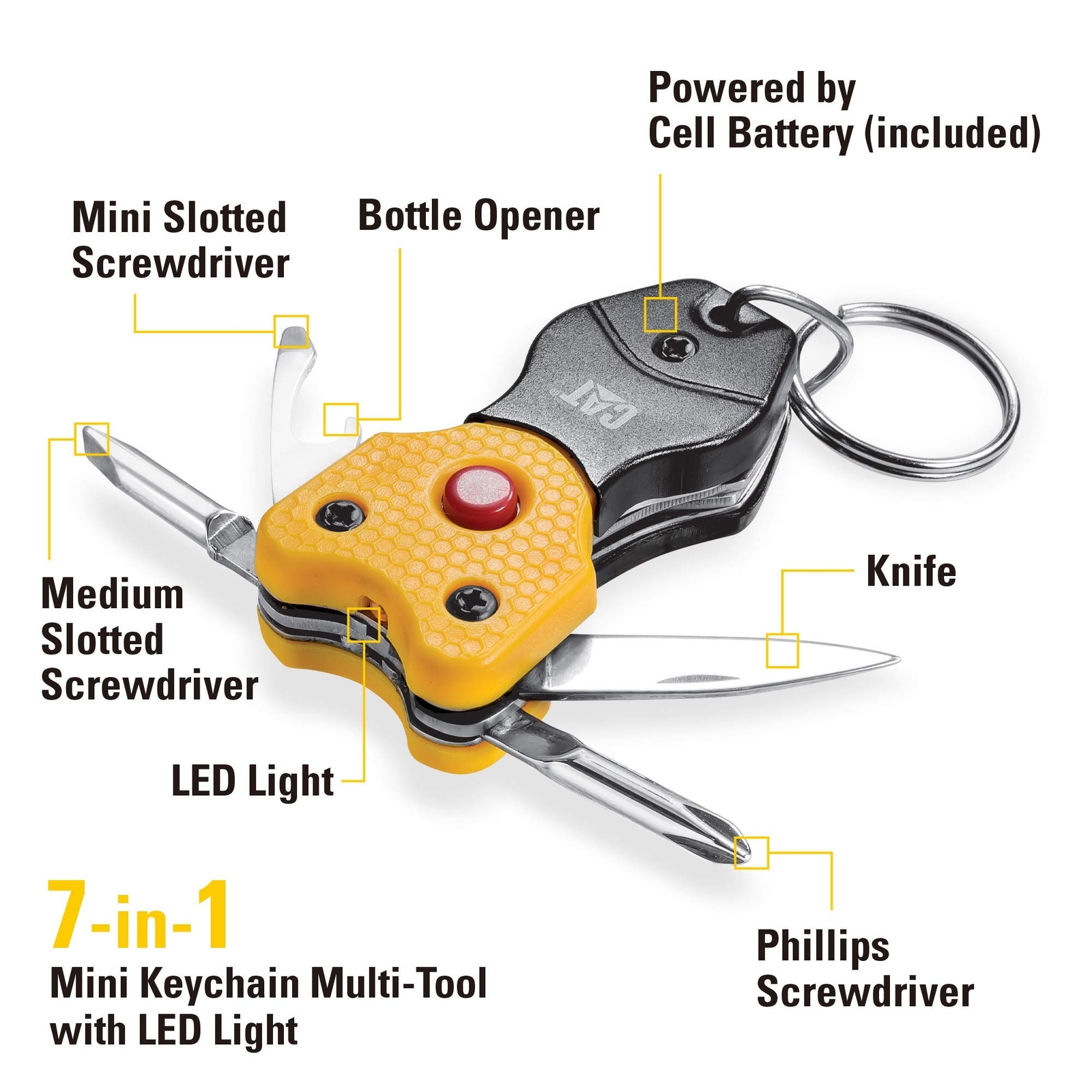 Cat 3 Piece 12-in-1 Multi-Tool, Knife, and Multi-Tool Key Chain Gift Box Set …