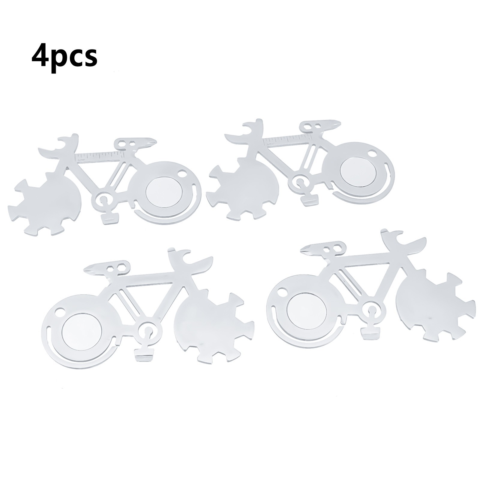 Bicycle Multitool Card Wrenches 14-In-1 Bicycle Silver Stainless Steel