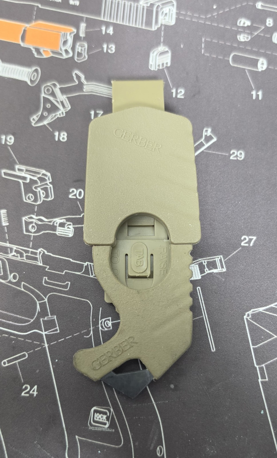 Gerber Strap Cutter Knife- Coyote Brown Emergency Seatbelt Cutter Military Issue