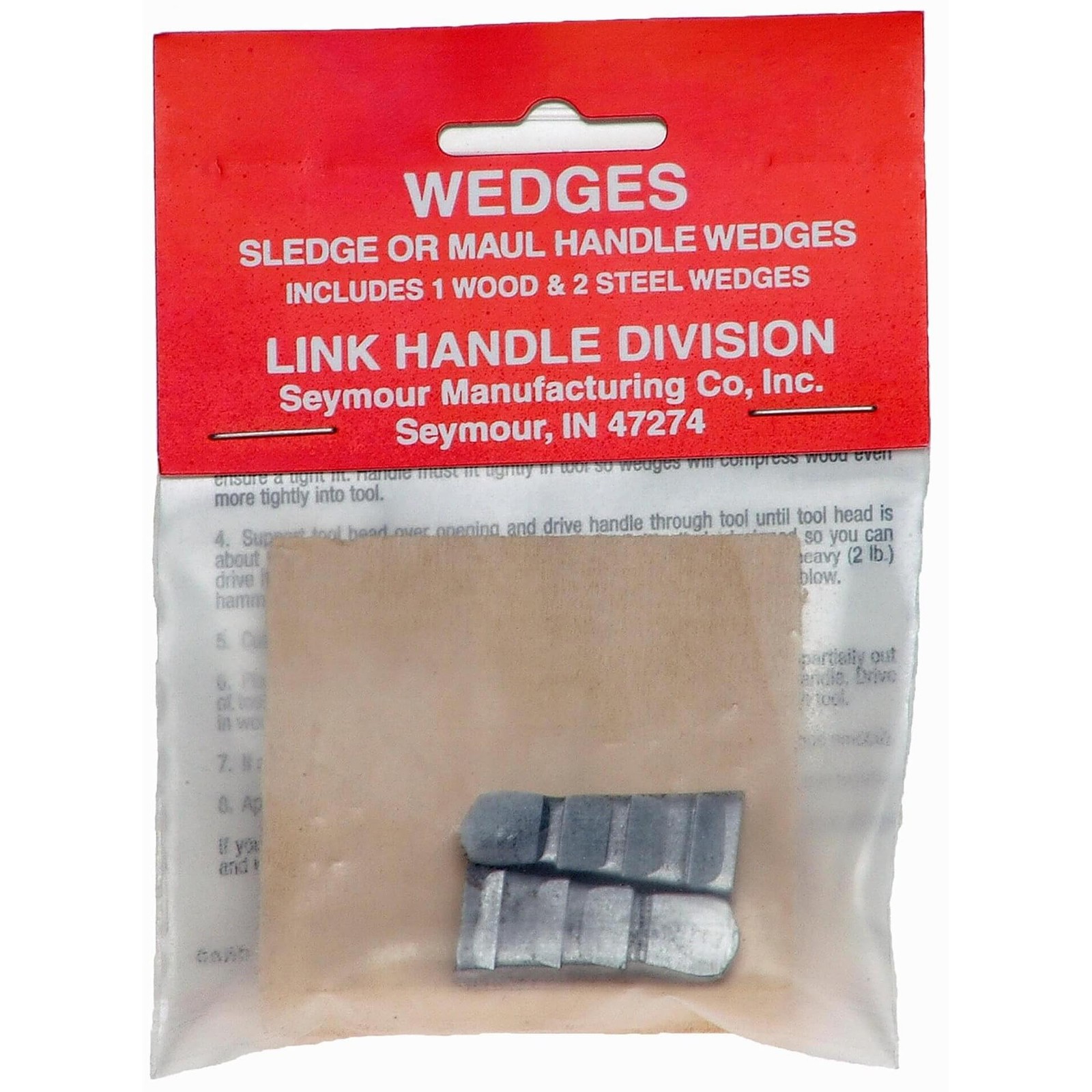 Axe Wedge Pack – 1 Wood Wedge & 2 Steel Wedges, Made in USA – SKU 64136