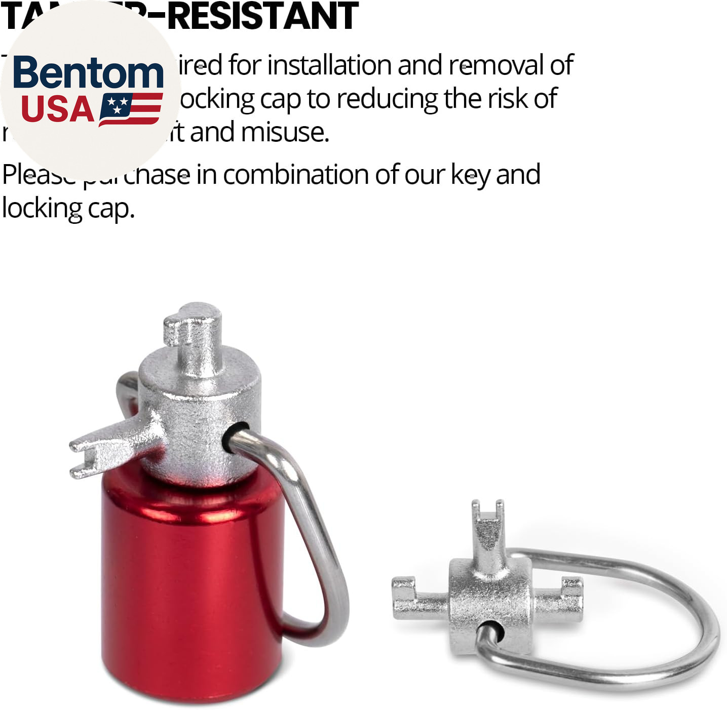 HVAC Tools, Locking Cap Key for Refrigerant Safety Caps, Universal Triple Use Mu