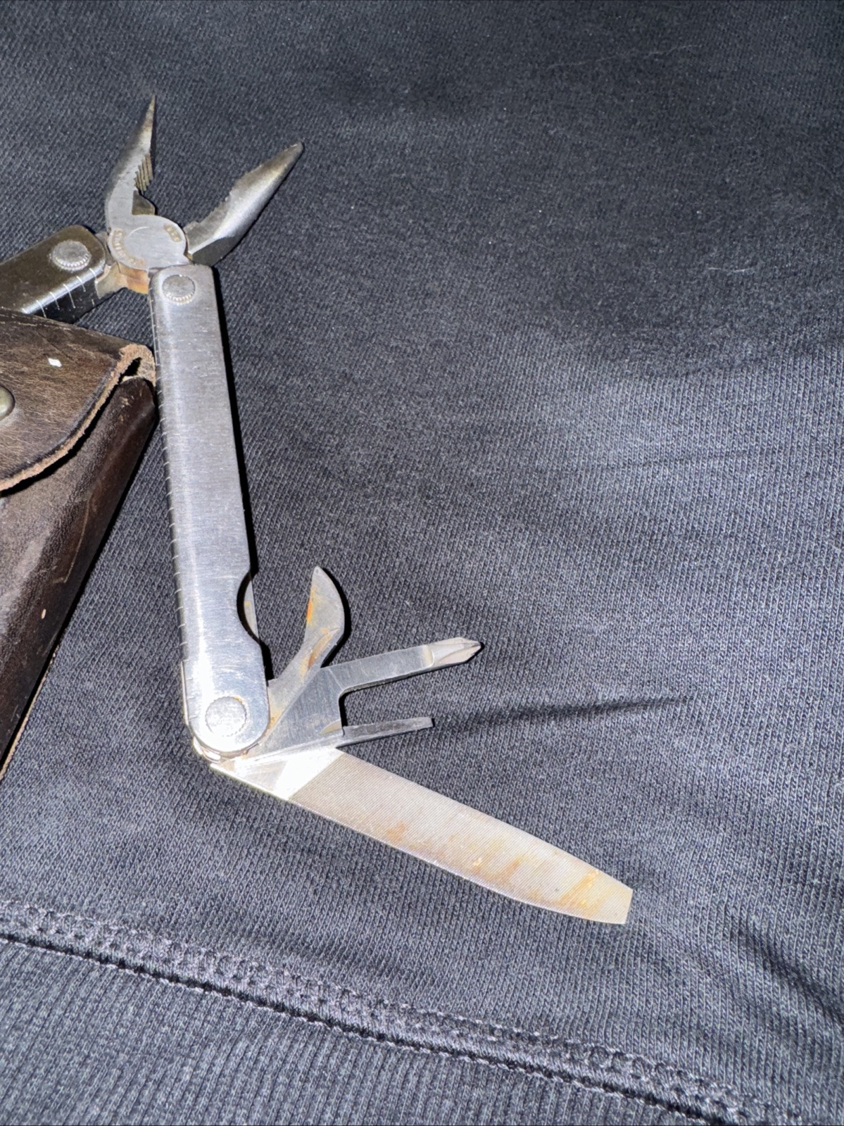 Vintage Original Leatherman Multi Tool TM 1325473 Portland OR w/Leather Sheath