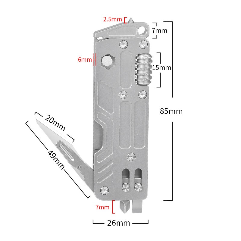 EDC Titanium Alloy Multi Tools Adjustable Wrench Pocket Outdoor Camping Keychain