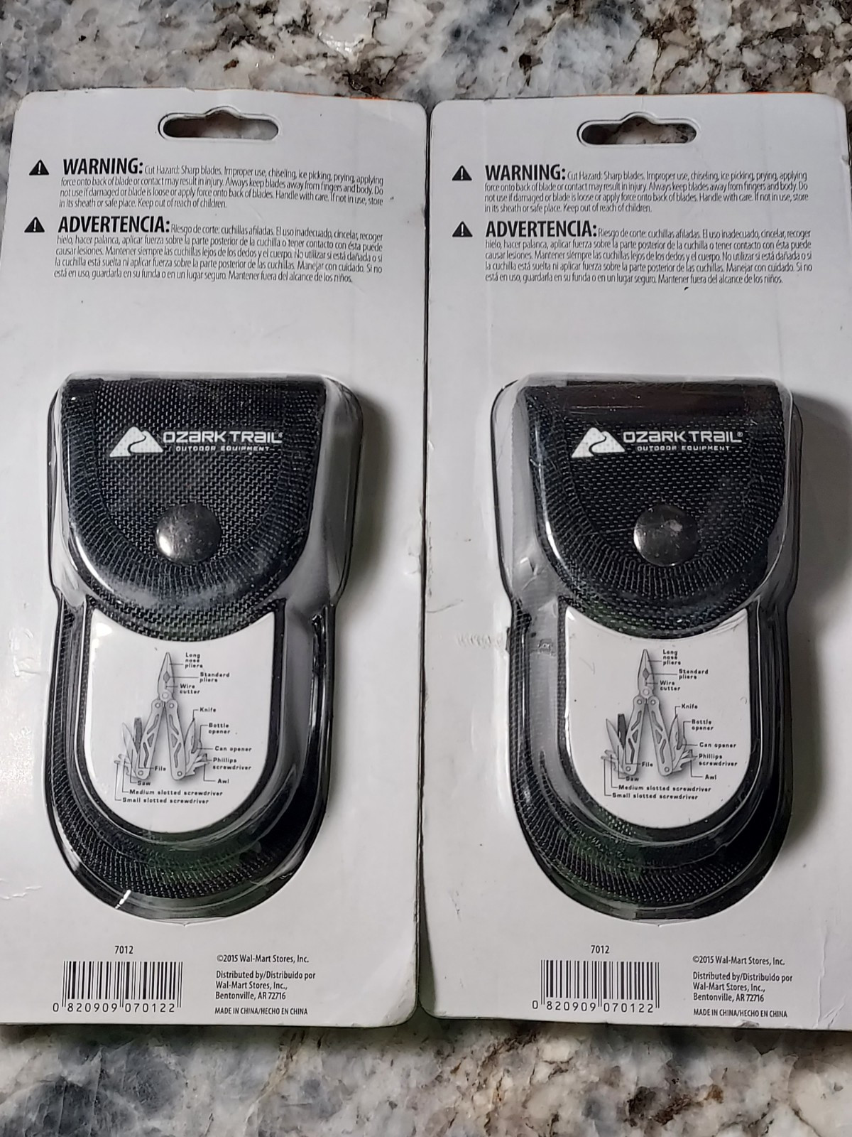 2 NEW Ozark Trail 12-in-1 Multi Tool with Sheath – pliers, knife, saw, file