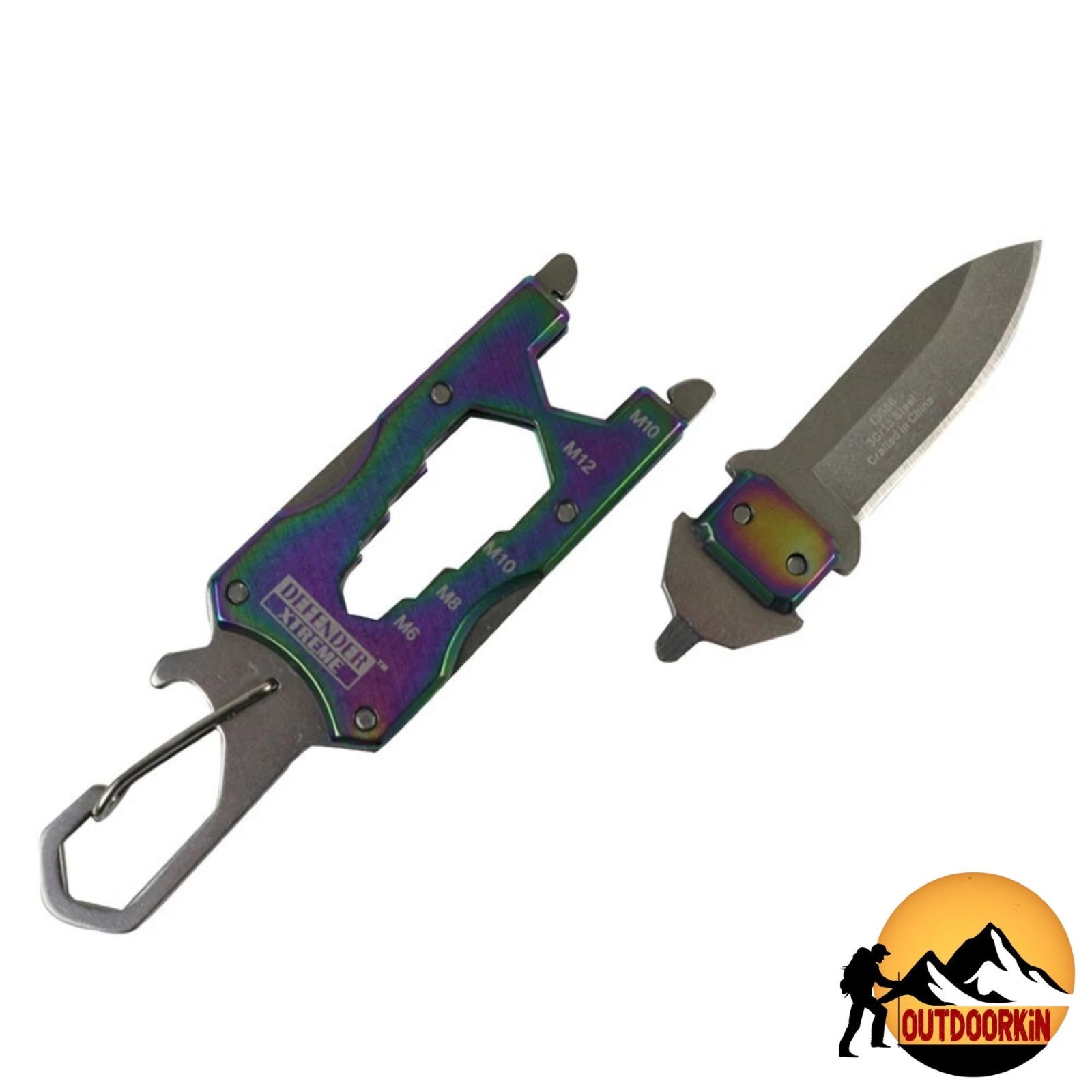 Multifunction Rainbow Tactical EDC Mini Pocket Knife Survival Multitool Keychain