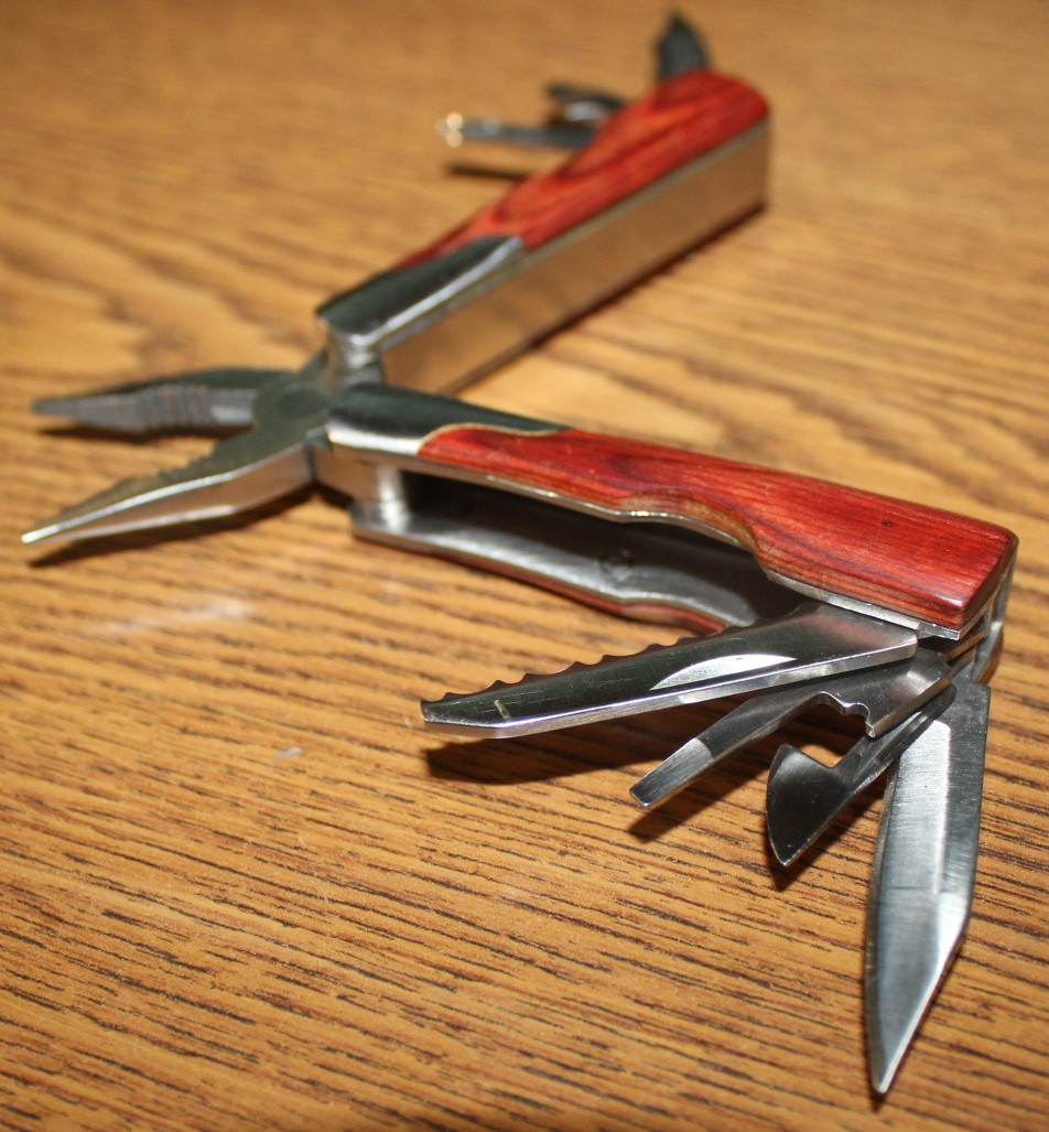 Sheffield 9 In 1 Wood Grain Handle Multi Tool Knife 9 In 1 Made By Sheffield