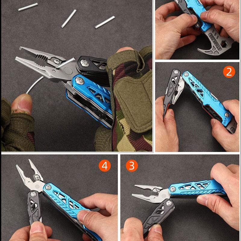 Outdoor Multifunction Hammer Pliers Knife Camping Emergency Survival Tool