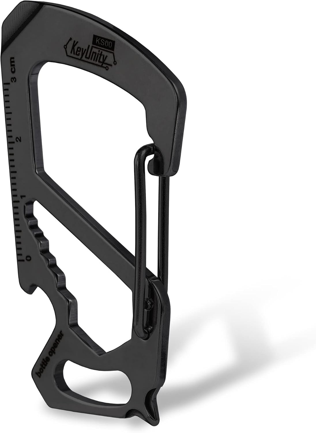 KS00BK Carabiner Clip Multitool Stainless Steel 7 Tools in 1, Quick Release