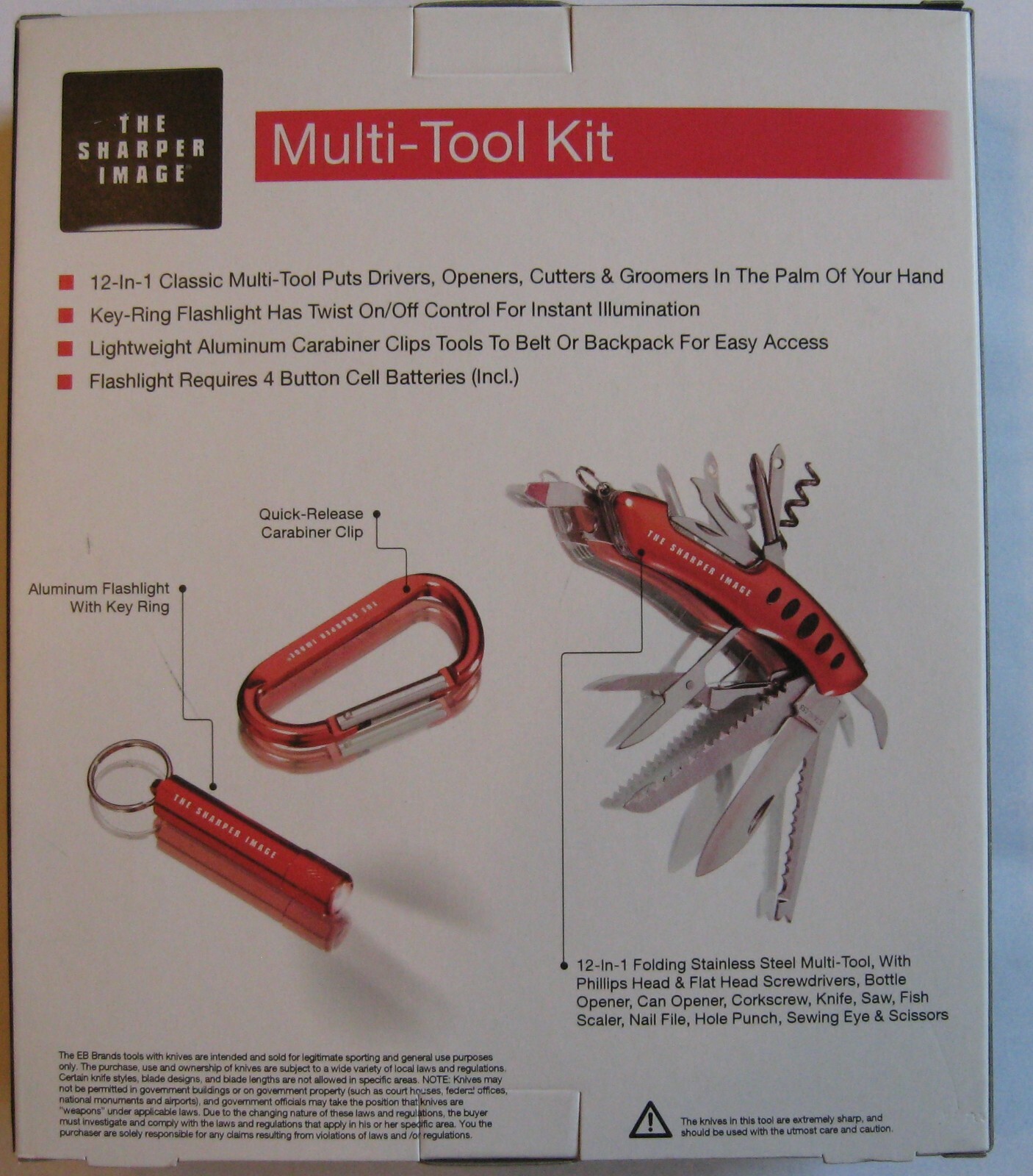 NEW Sharper Image Multi-Tool Pocket Knife Swiss Type Hiking Camping Survival Kit