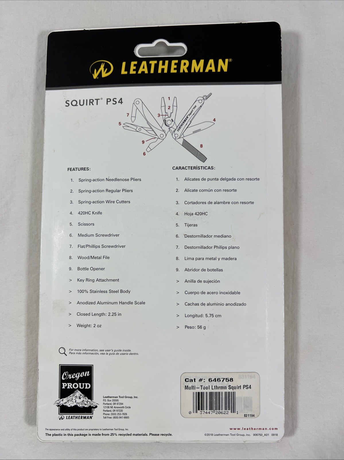 (NEW) 🔥 Leatherman Squirt PS4 Black 9-Tool Multi-Tool 831194/95 Retired SEALED