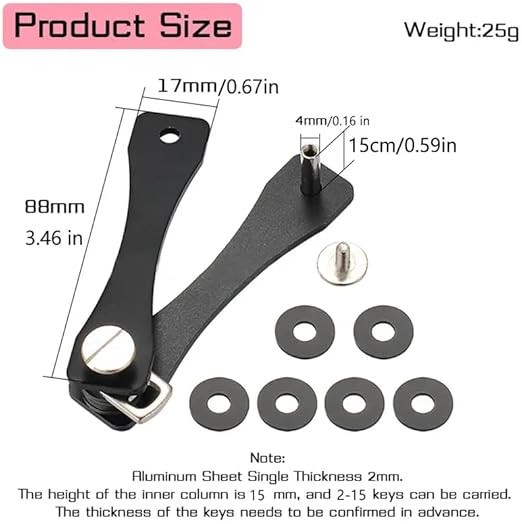 2/Pcs Large Aluminum Alloy Key Clip, Outdoor EDC Tool Key Storage