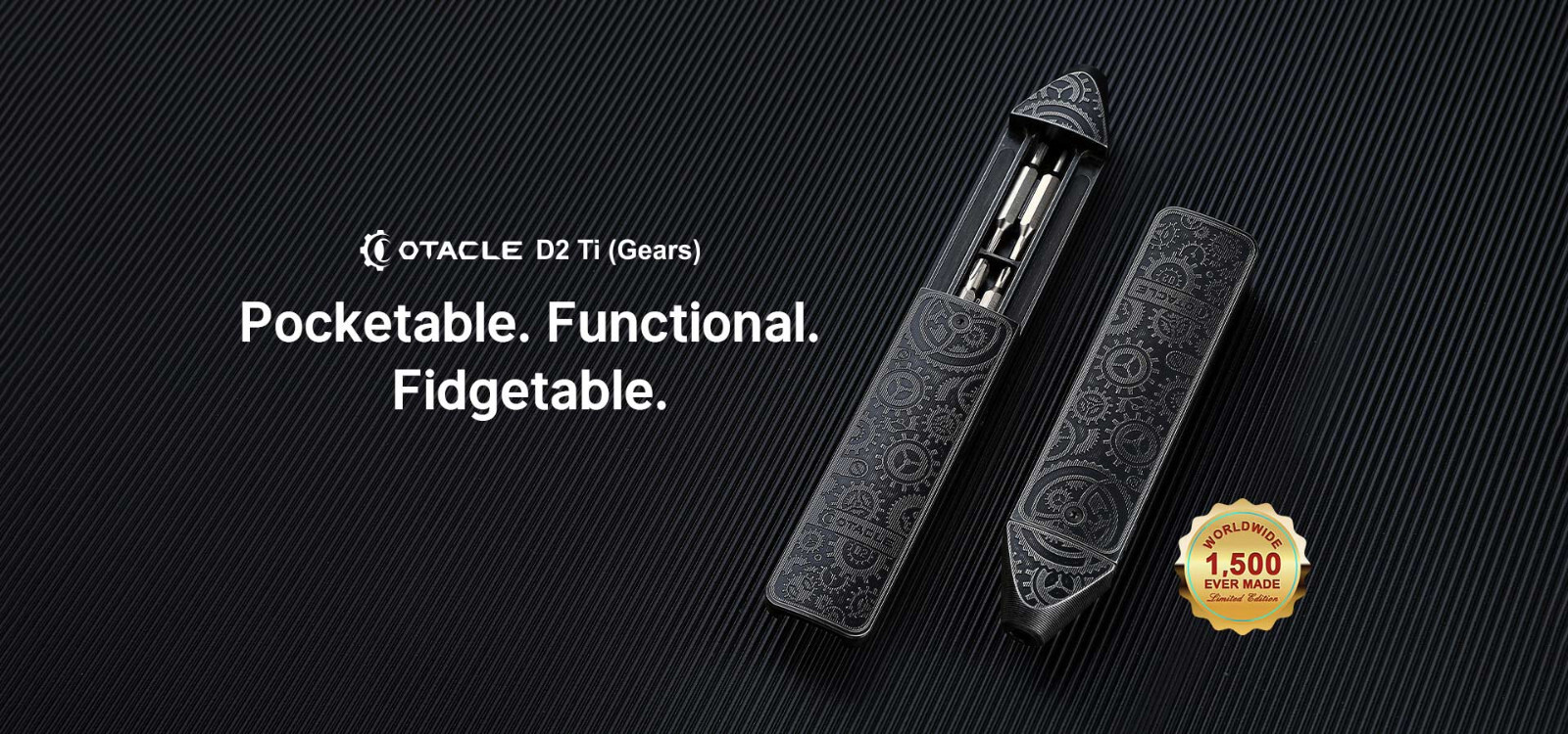 Olight Otacle D2 Ti Gears Multi-Bit Driver w/Fidget Slider & Gear Etching Limite