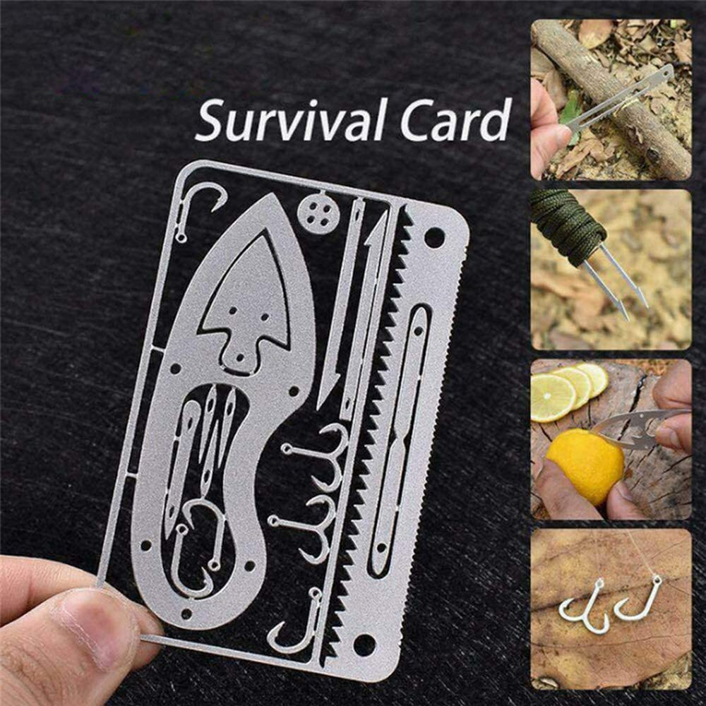 Survival Multitool Card 22 in 1,Steel Credit Card Pocket Sized Survival (4pcs)