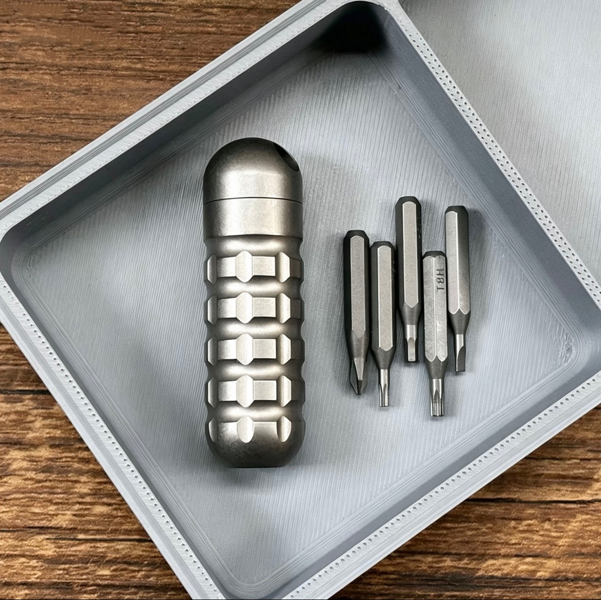 Titanium Pocket Mini Waterproof Holder with Bits Portable Outdoor EDC Multi Tool