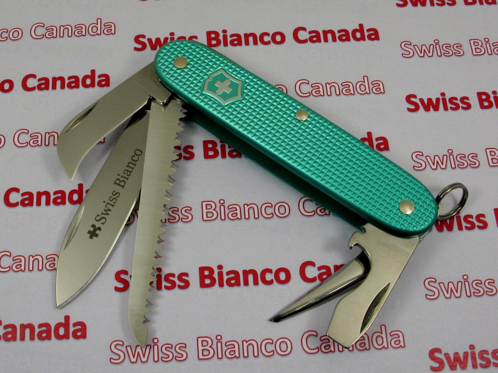 Swiss Bianco Exclusive Victorinox Harvester Turquoise Alox Swiss Army Knife