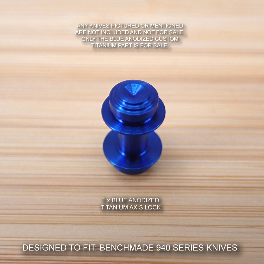 Benchmade 940-1 Osborne BLUE Anodized Custom Titanium Axis Lock Bar – No Knife