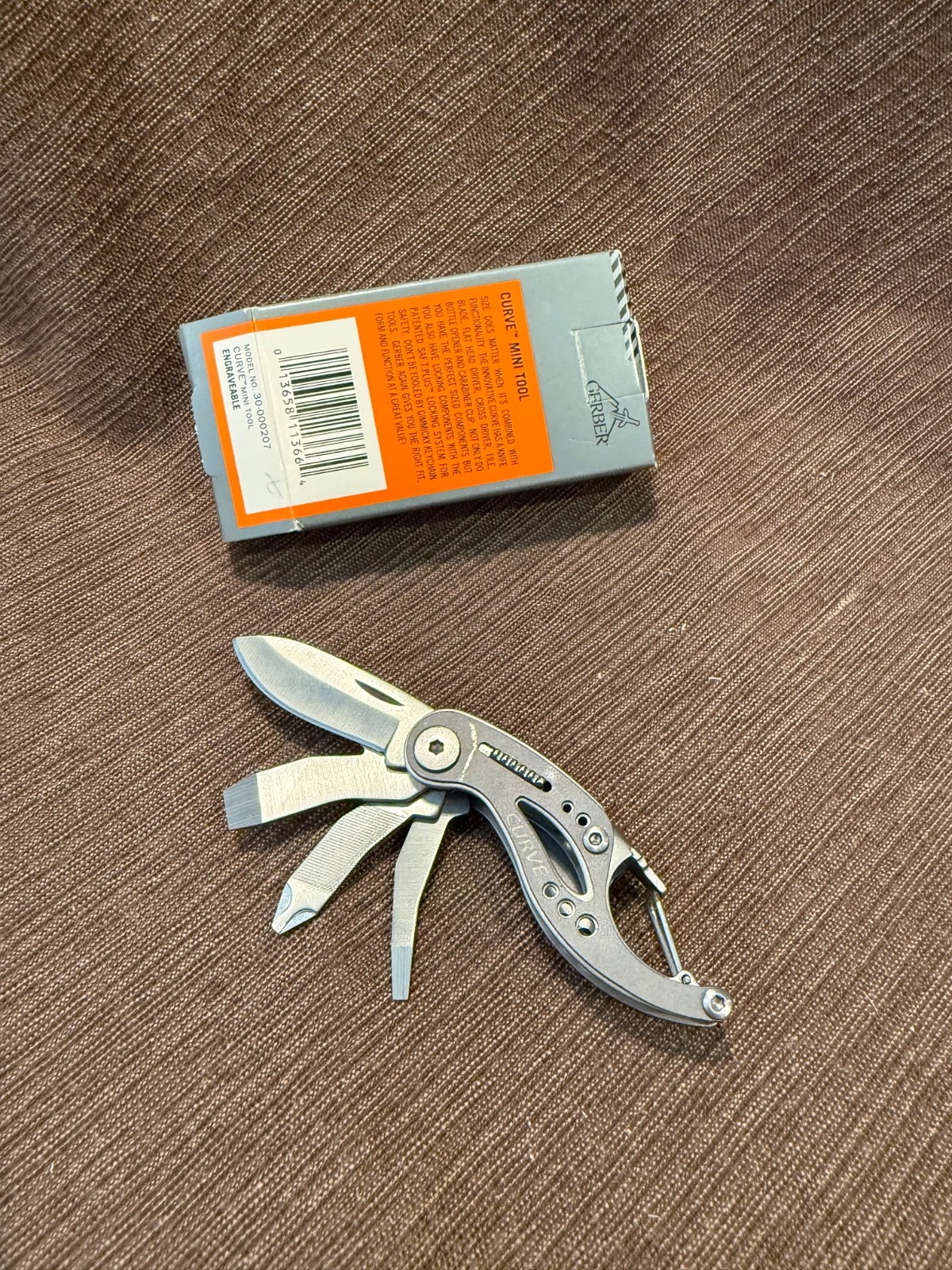 Gerber Curve Mini Multi-Tool 30-000207 NIB Engraveable Carabiner China Gray