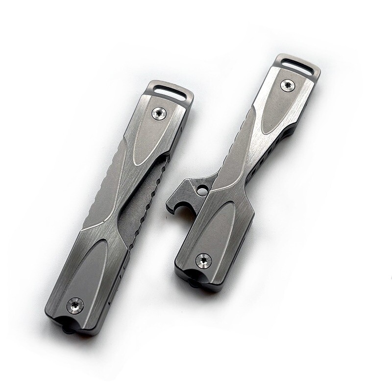 EDC Stainless Steel Bottle Opener Keychain Fidget Decompression Toy Pocket Tool