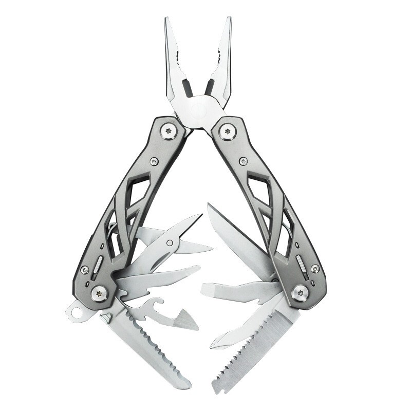SQT Multifunctional Folding Scissors Multitools Pliers Camping LED Survival AU