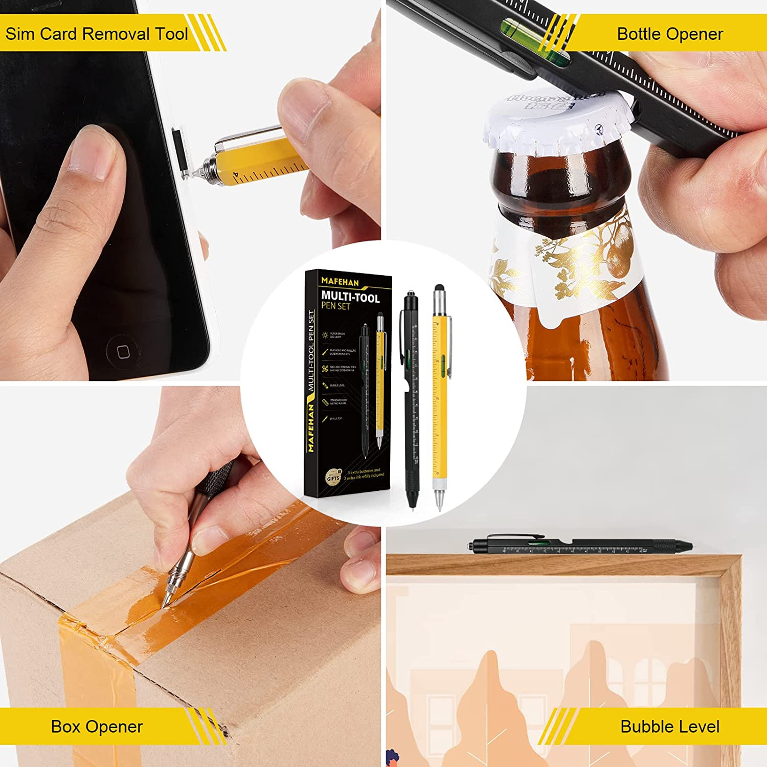 10 in 1 Multi-Tool Pen Set for Him, Cool Gadgets for Dads, Christmas Stocking St