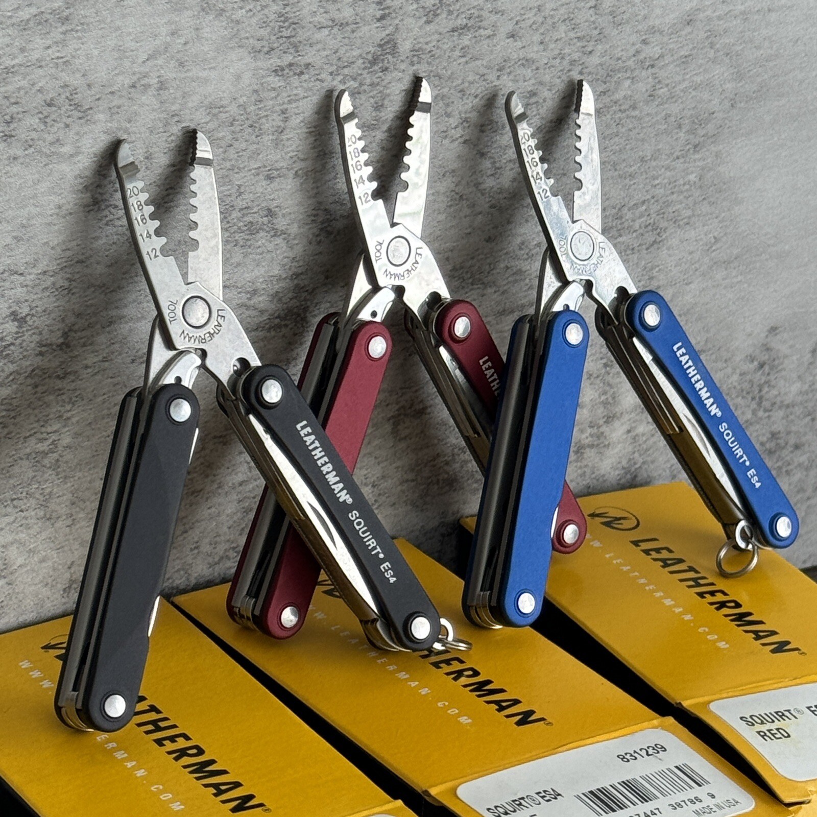 Bundle of 3: Leatherman Squirt ES4 Blue, Squirt ES4 Red, Squirt ES4 Black