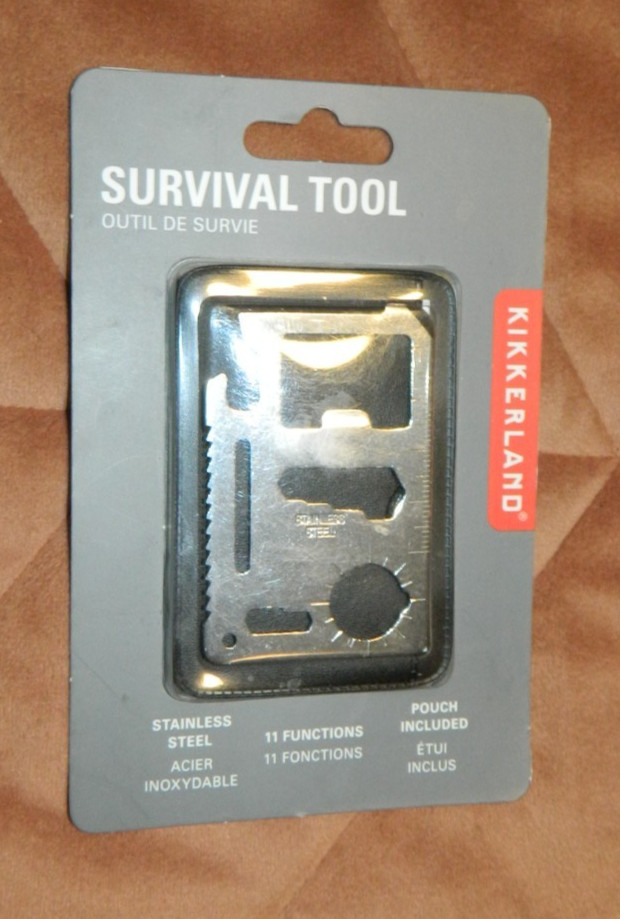 New KIKKERLAND SURVIVAL TOOL 11 Functions Stainless Steel with Pouch