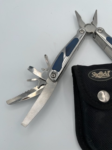 Sheffield 17-N-1 Precision Multi Tool Bonus Nylon Belt Pouch Stainless Steel