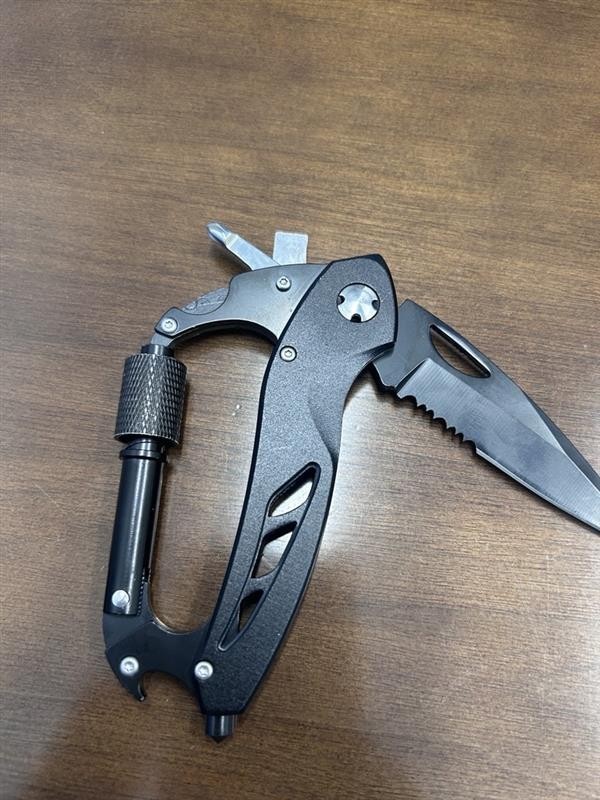 Carabiner Keychain Multi Tool with Utility Knife, Personalized