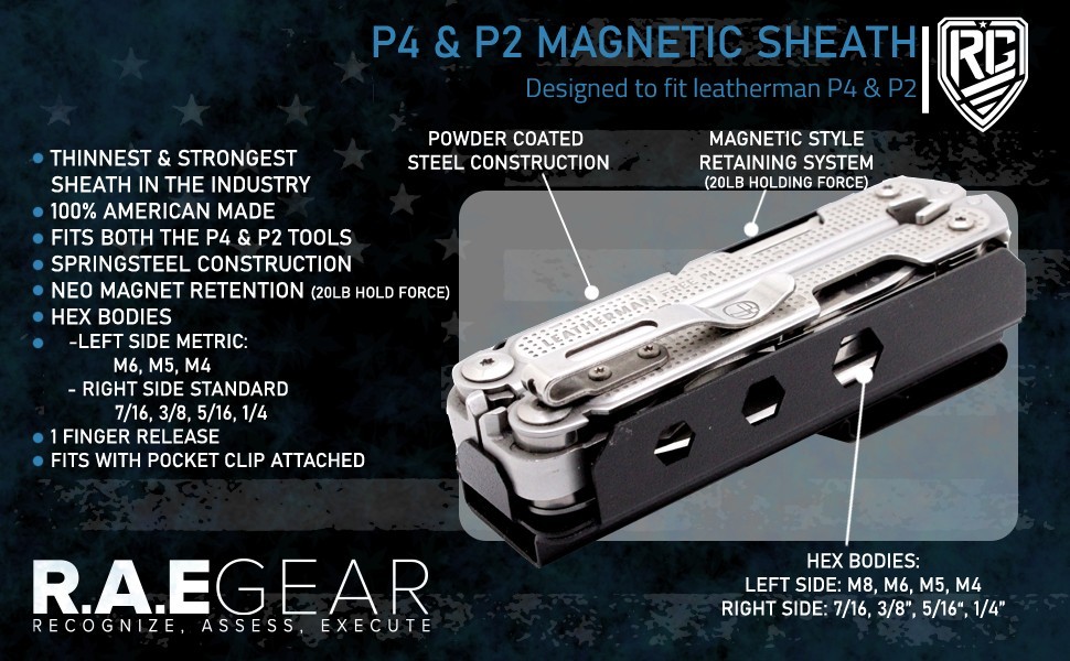 P4 / P2 MAG LINE multitool sheath – by RAE GEAR USA – compatible with Leatherman