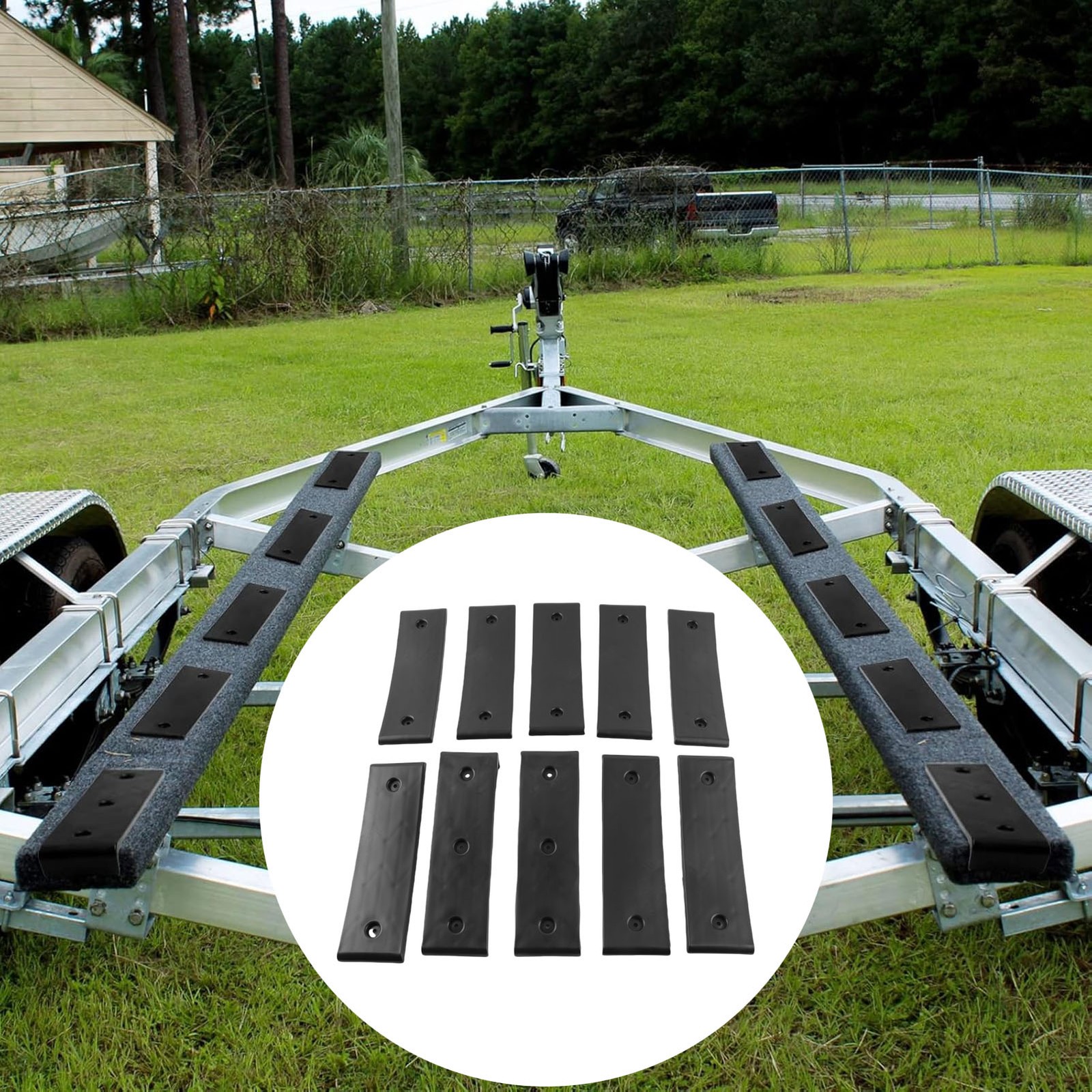 10 Piece Black Boat Trailer Bunk Slides Reduce Friction Easier Launching Fo RHWJ