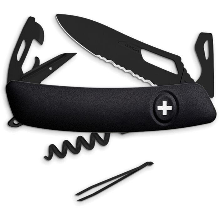 Swiza Tool Multi Pocket Knife Steel Blades Black Synthetic Handle KST.0033.1010