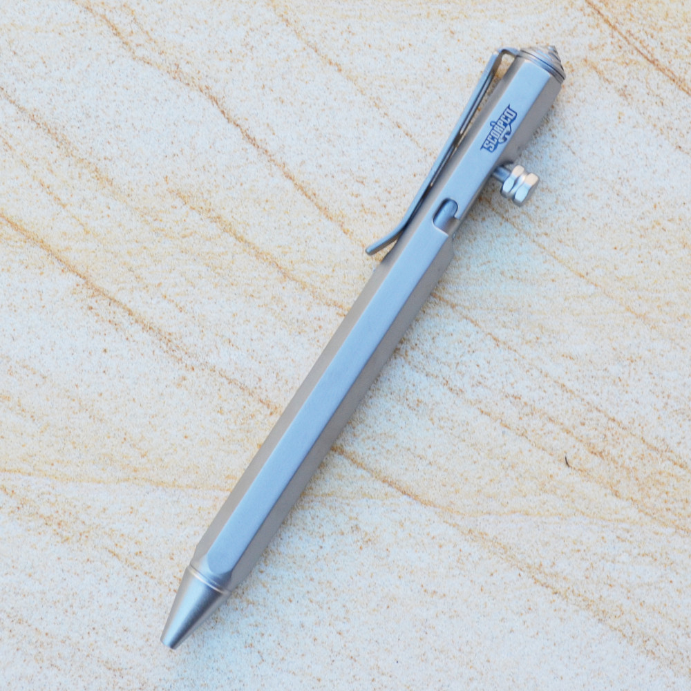 Titanium T5 Pen Tungsten Tip Bolt Action Hex Easy Grip G2 ink refills SCORPCO