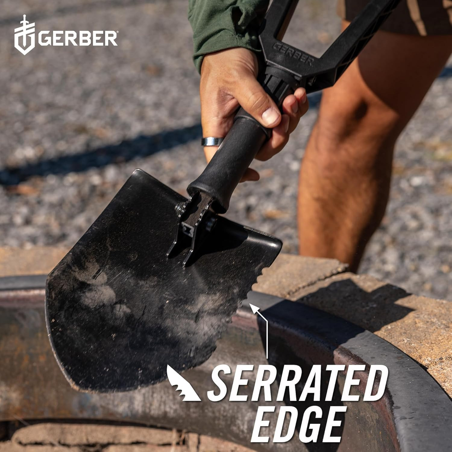 Gear Military Style Tactical Folding Spade E-Tool, Heavy-Duty All Purpose Campin