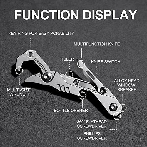 EDC Multitool 7 in 1 with , Wrench, Folding , Screwdriver (Bright silver)