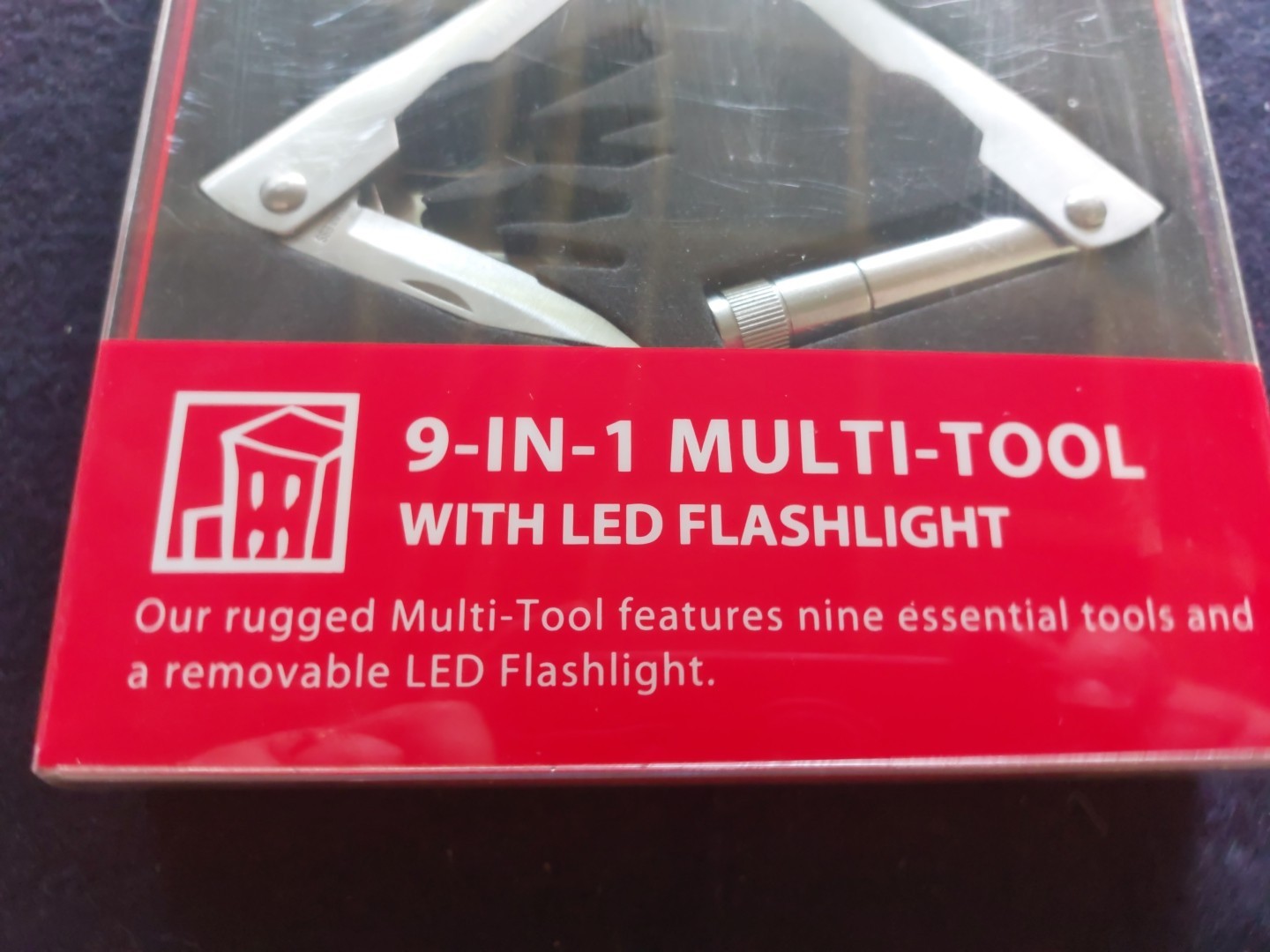 Brookstone® 9-in-1 multi-tool with flashlight pocket size tool NIB