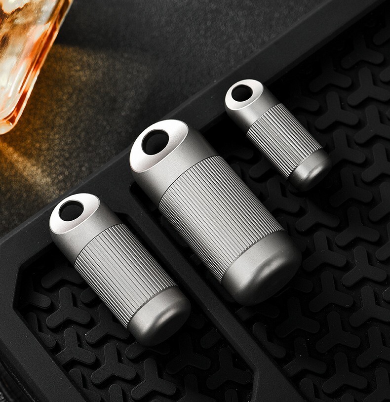 Titanium Waterproof Pill Holder Case Organizer Container Portable Keychain EDC