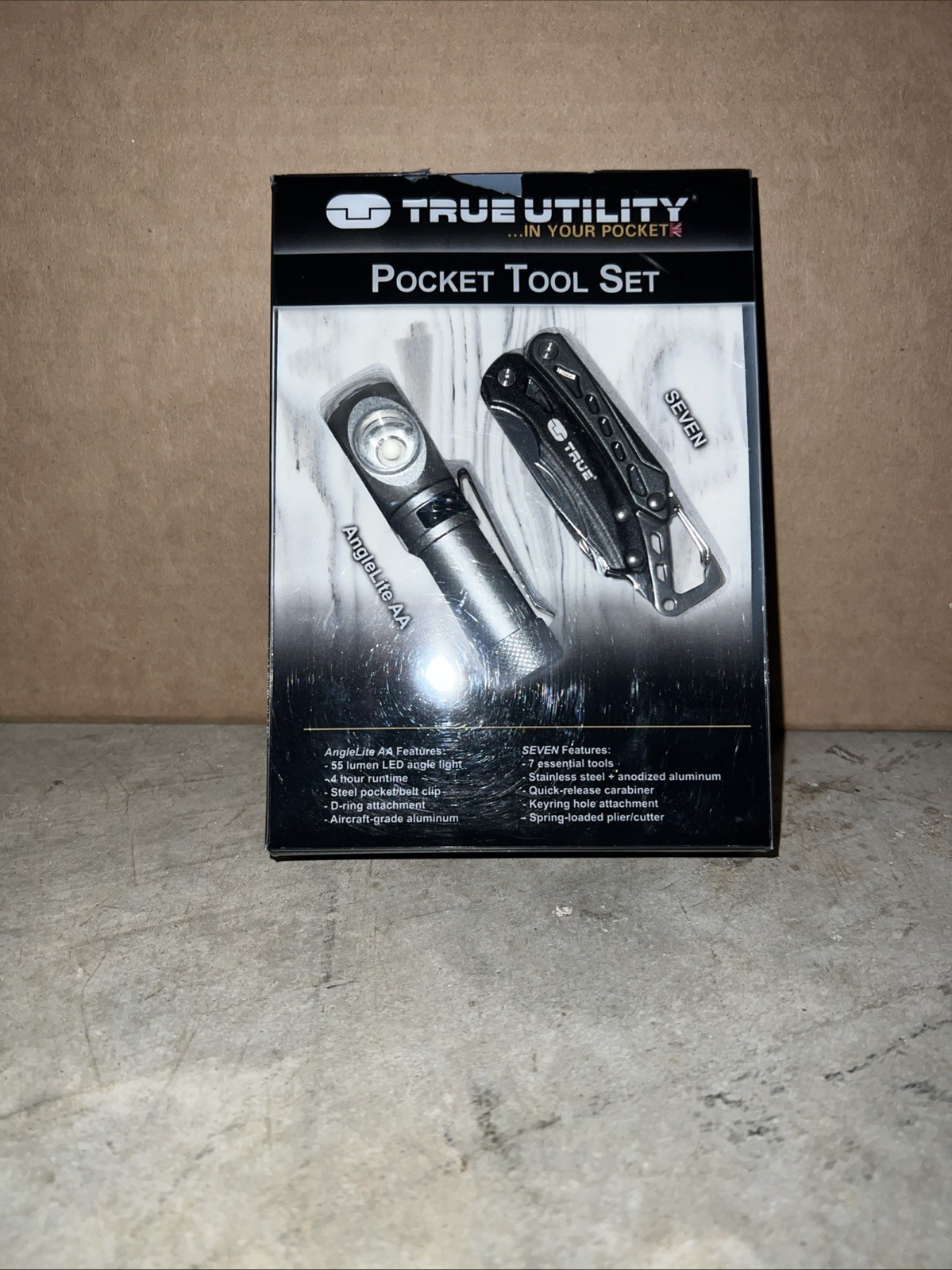 True Utility Jacknife Belt Clip Pocket Knife & Stash Lite Flashlight Combo New