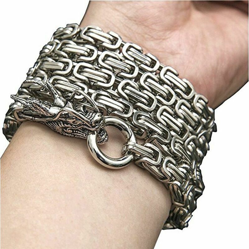 Hot Mens Tactical Bracelet Titanium Steel Defense Survival Necklace Edc Chain