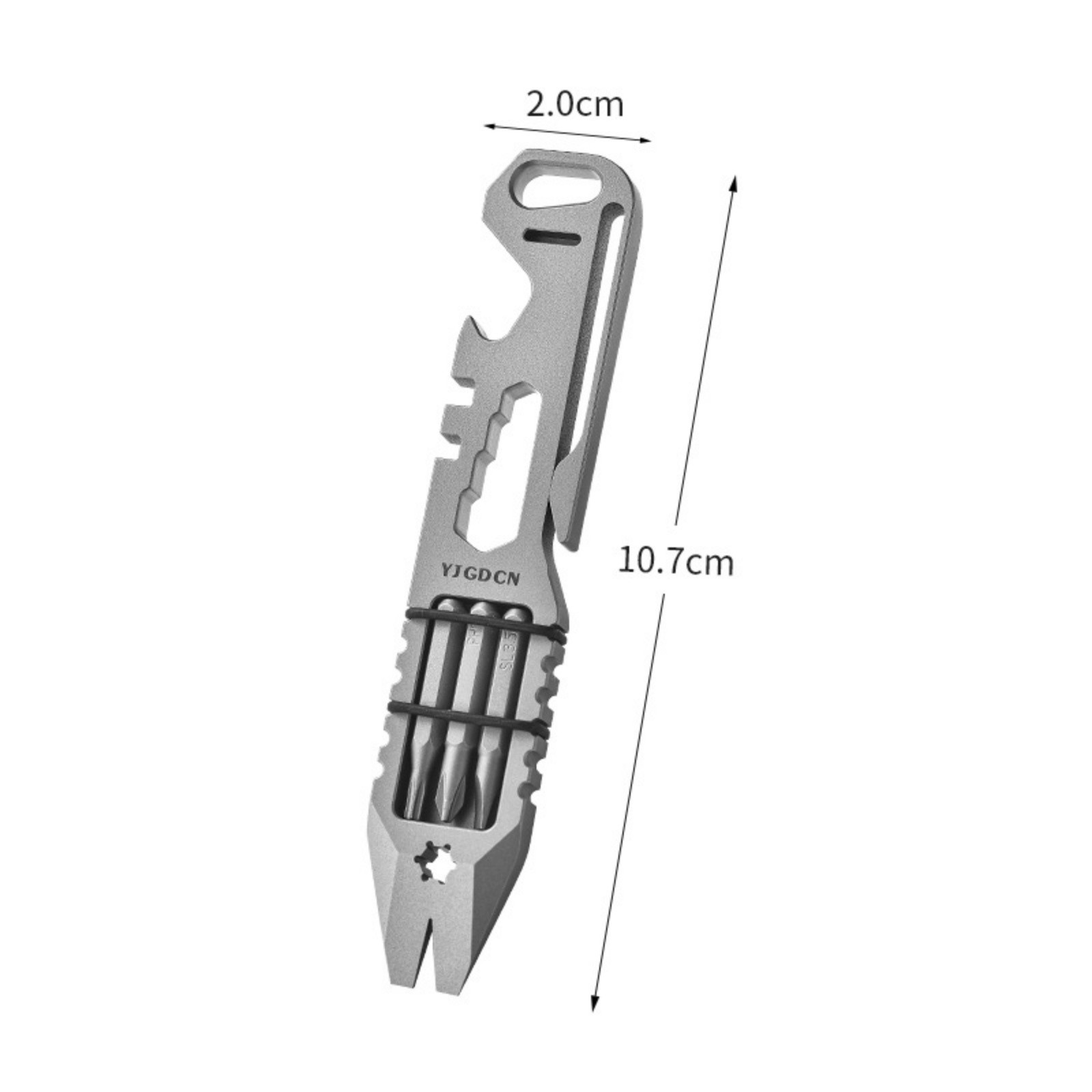 Titanium Alloy EDC Multi-Tool Pry Bar Wrench Spanner with 3 Screwdriver Heads