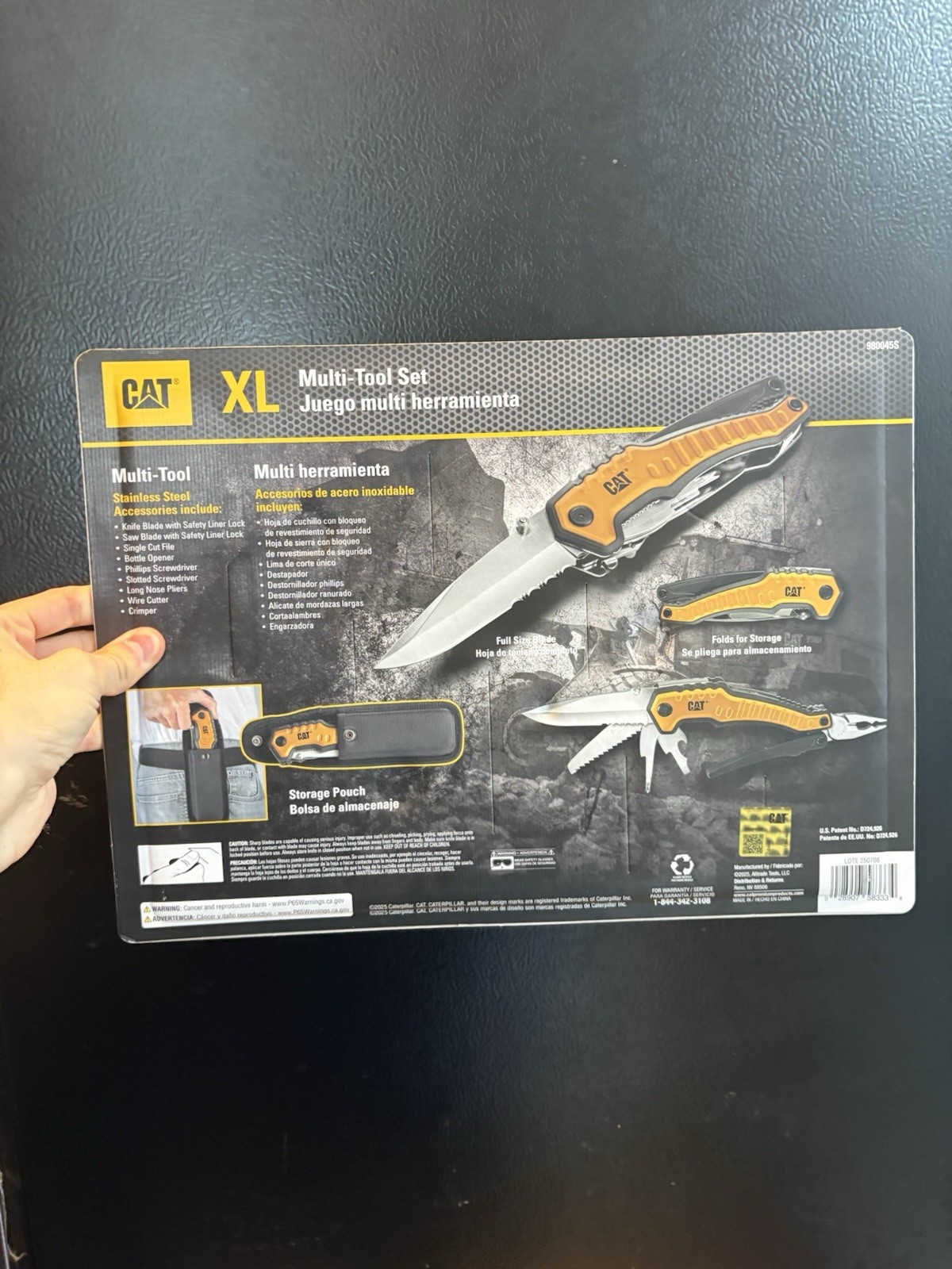 CAT XL 9-in-1 Multi-Tool Set, Stainless Steel Knife & Tools w Belt Storage Pouch