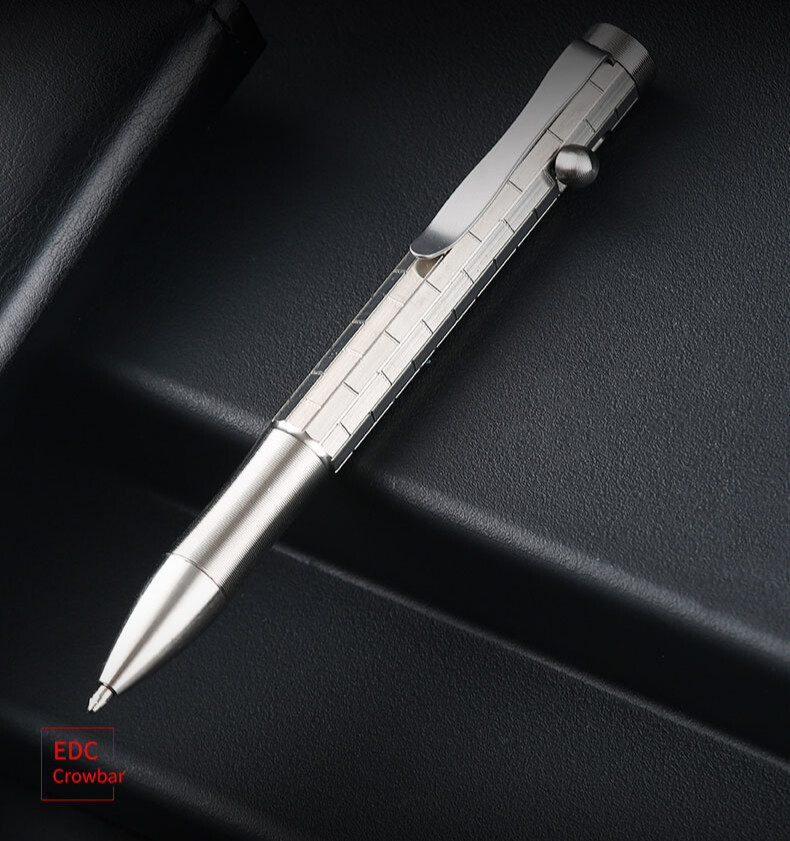Titan Alloy Pen 4.92″ Ballpoint Pen with Pocket Clip Refillable Compact Size