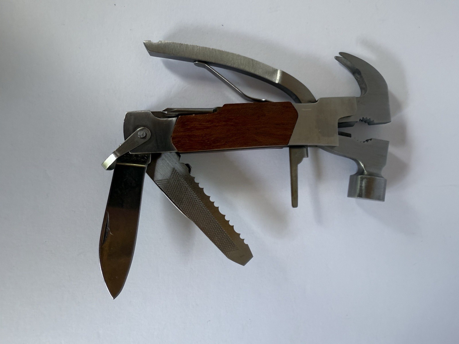 SHEFFIELD TOOLS, Hammer-Multi-tool. 14-in-1. Stainless & Wood. Nice.