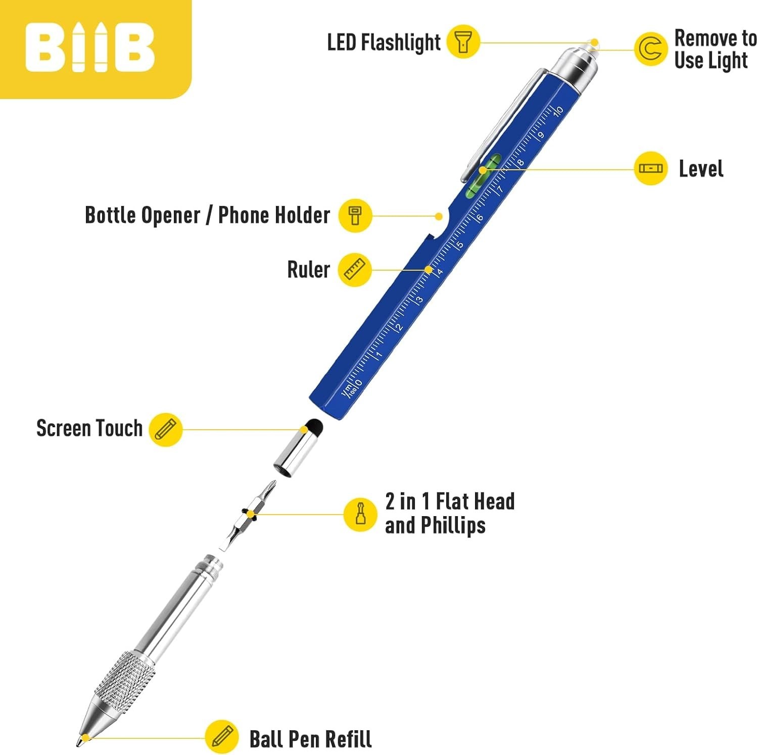 9-in-1 Multitool Pen: Unique Valentine’s Gift for Him—Includes Gift Box