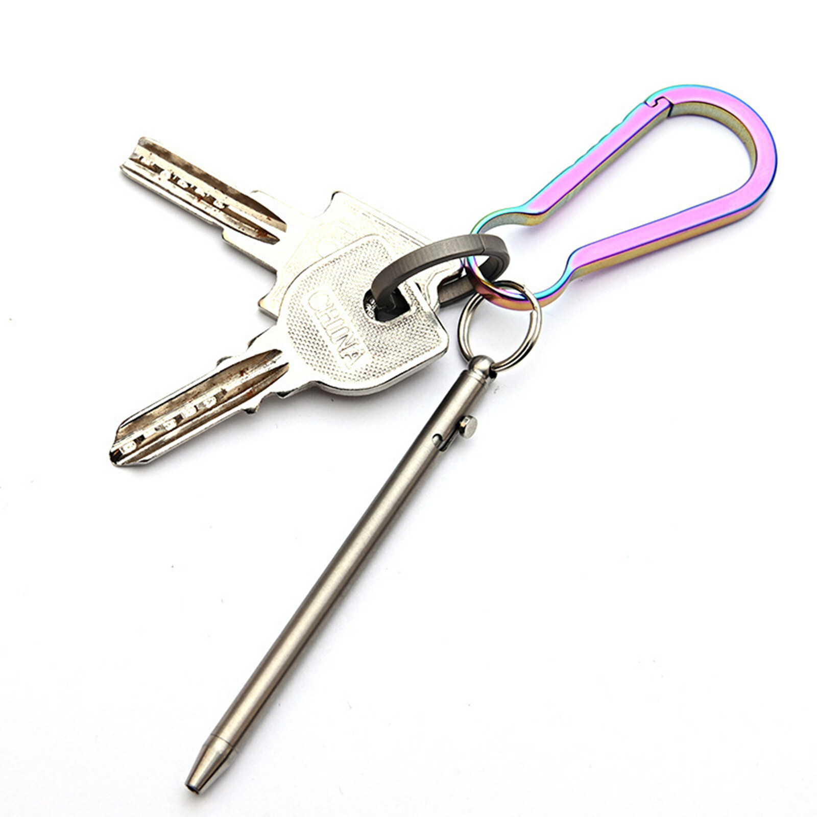 Titanium Alloy Mini Pocket Pen Outdoor EDC Tool Portable Key Chain Ballpoint Pen