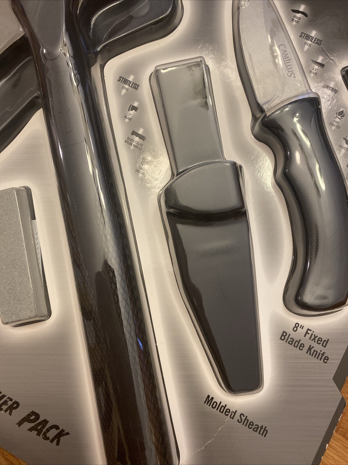 Camillus Frontier Pack With 8” Fixed Knife , 12” Hatchet, & More!