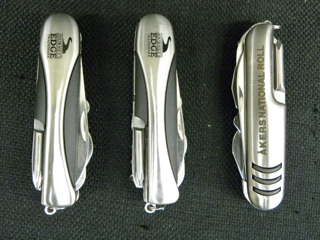 Lot of 6 Silver Pocket Swiss Army Style Knife with Black Nylon Case