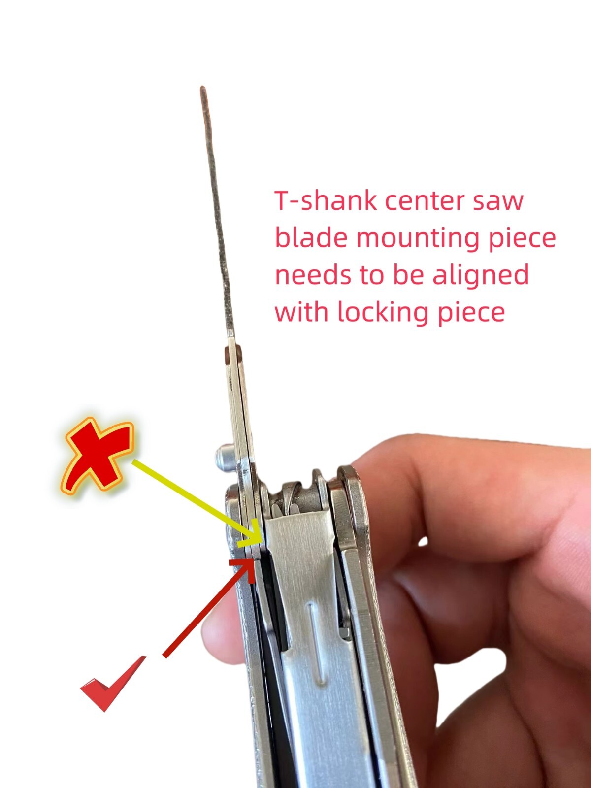 Stainless steel Saw T-Shank Holder with Thumb Grip for Leatherman Free P4 ARC