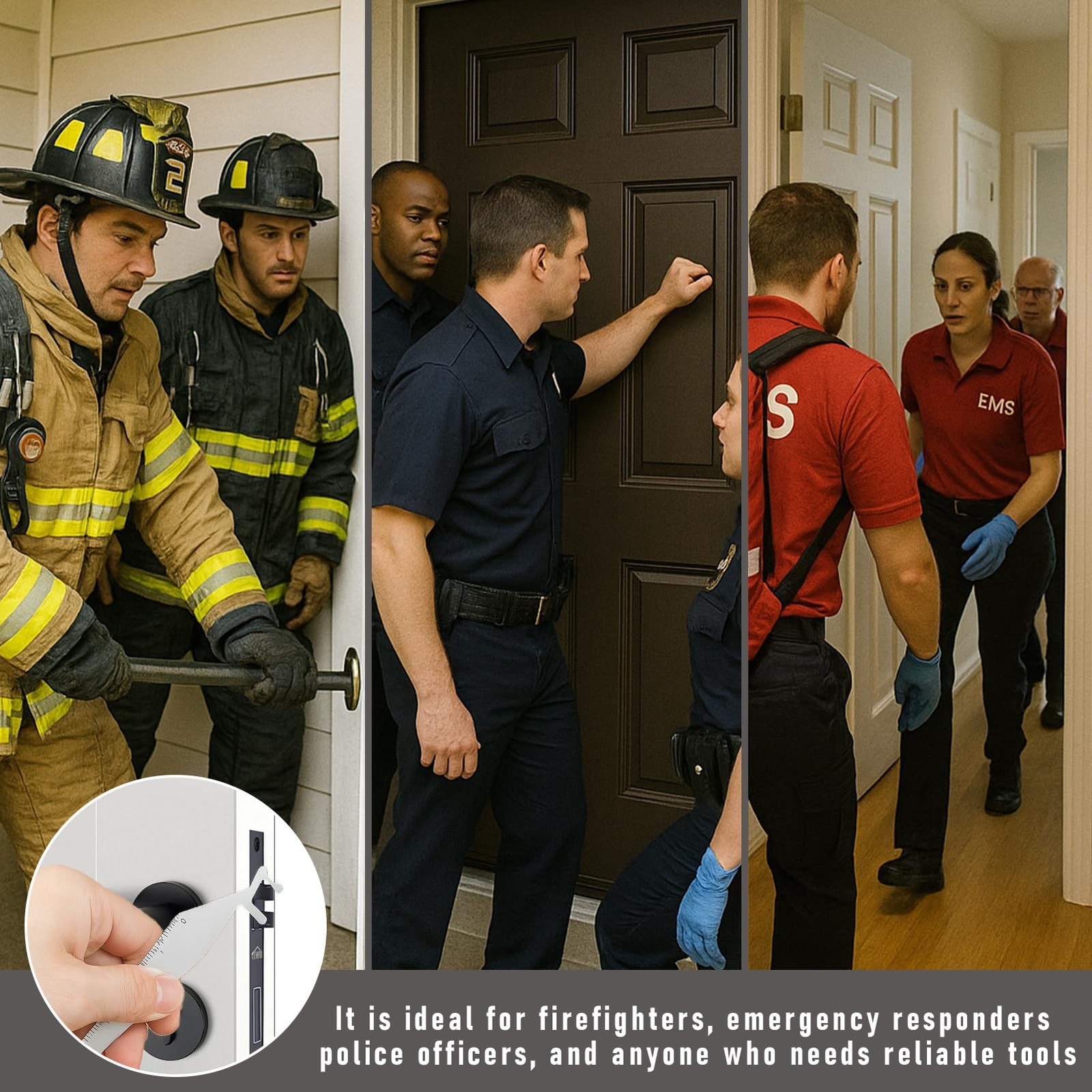 Firefighter Tools 2025 Stainless Steel Door Opener Tool for Rescue Fire Safety