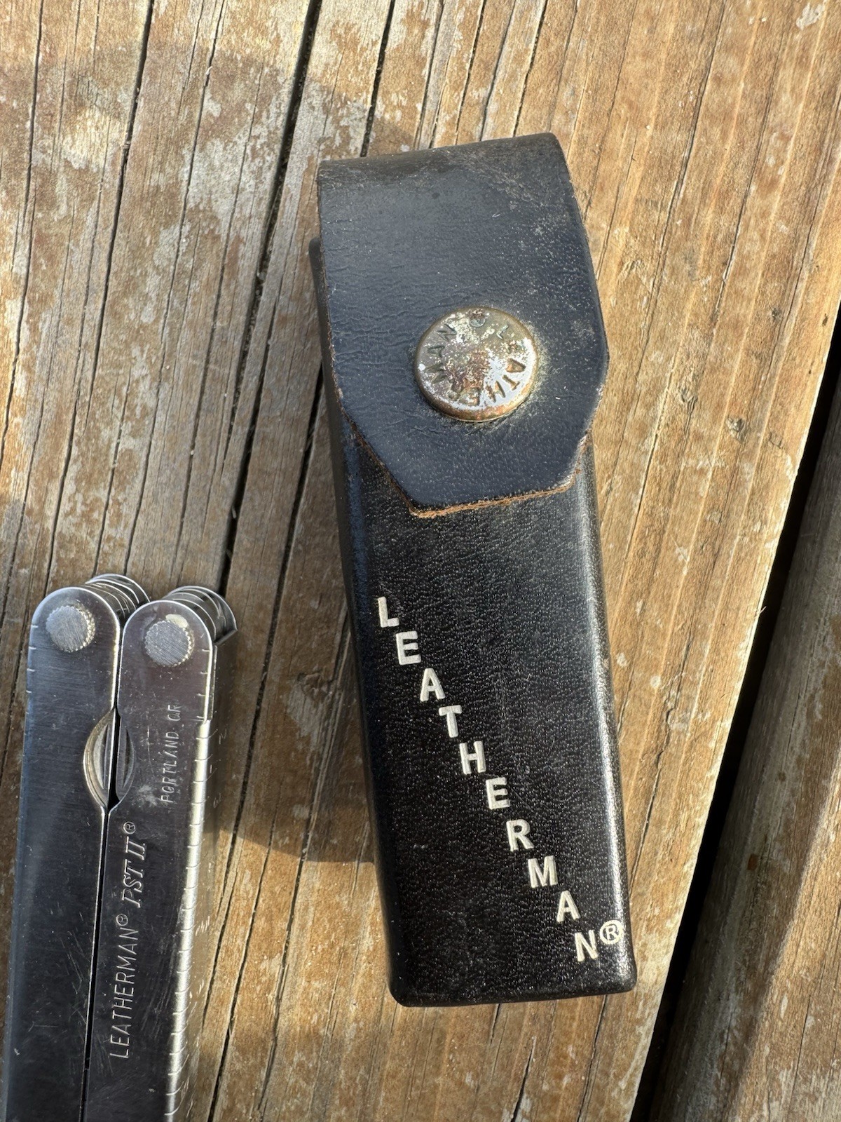 Vintage Letherman Multi Tool With Leather Sheath Portland 03/04 Engraved