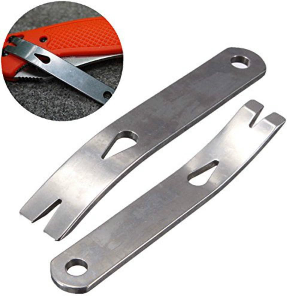 2Pcs Stainless Steel Pocket Bar, EDC Gear Mini 3Inch Crank Crowbar, Pocket Pry B